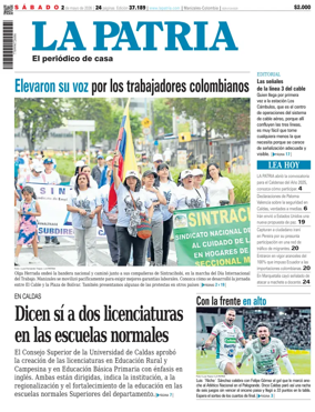 Cover of La Patria (Colombia)