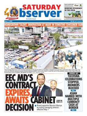 Cover of Saturday Observer (Eswatini)