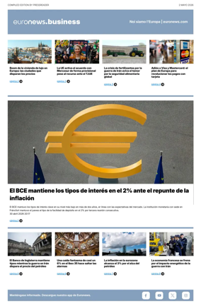 Cover of Euronews Business (Spanish) Compiled Edition