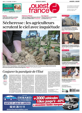 Cover of Ouest France (Angers / Segre)