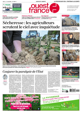 Cover of Ouest France (La Roche-sur-Yon - Fontenay-le-Comte)