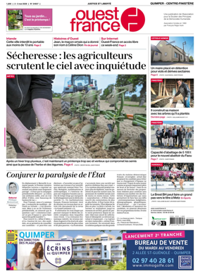 Cover of Ouest-France (Quimper Centre-Finistere)