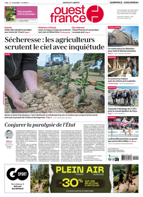 Cover of Ouest-France (Quimperle Concarneau)