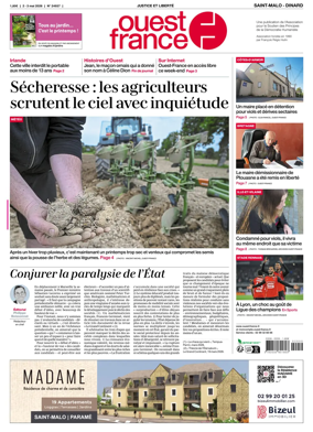 Cover of Ouest France (Saint-Malo)