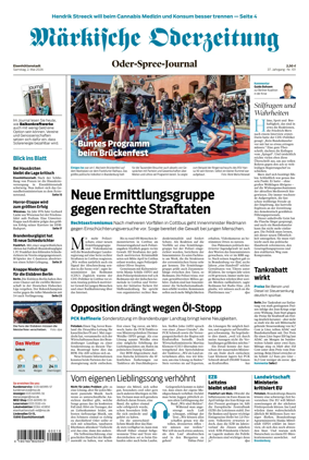 Cover of Markische Oderzeitung Eisenhuttenstadt