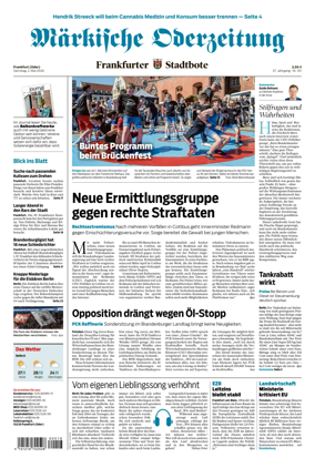 Cover of Markische Oderzeitung Frankfurt (Oder)