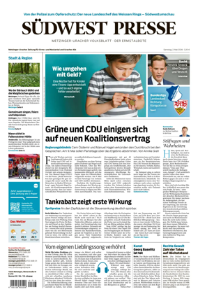 Cover of Sudwest Presse - Metzinger Uracher Volksblatt - Der Ermstalbote