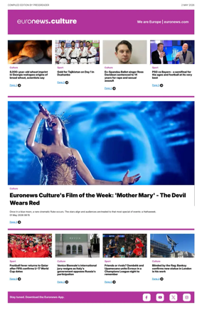 Cover of Euronews Culture and Sport Compiled Edition
