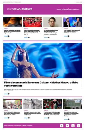 Cover of Euronews Culture and Sport (Portuguese)