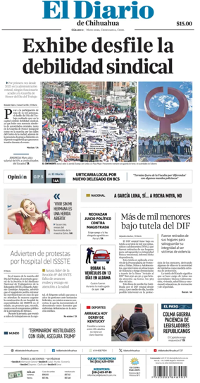 Cover of El Diario de Chihuahua