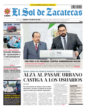 Cover of El Sol de Zacatecas