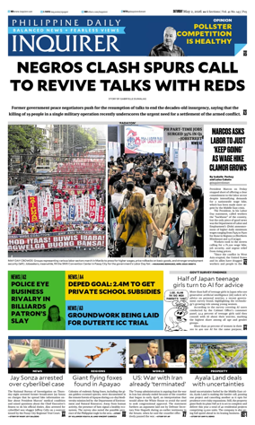 Cover of Philippine Daily Inquirer