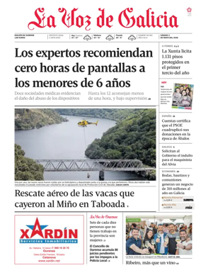 Cover of La Voz de Galicia (Ourense)