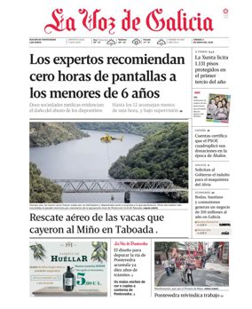 Cover of La Voz de Galicia (Pontevedra)