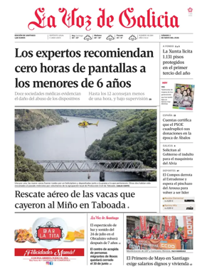 Cover of La Voz de Galicia (Santiago)