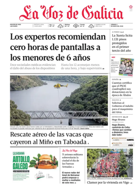 Cover of La Voz de Galicia (Vigo)