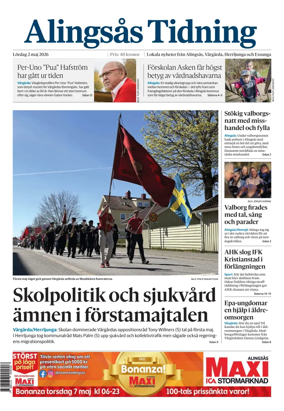 Cover of Alingsas Tidning