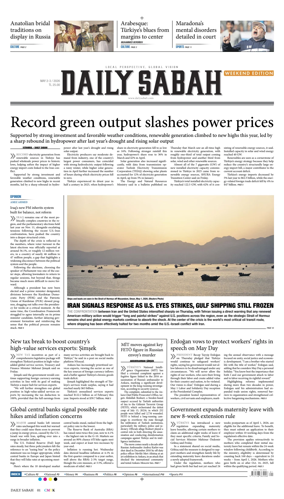 Cover of Daily Sabah (Turkey)