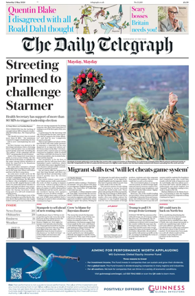 Cover of The Daily Telegraph - Saturday
