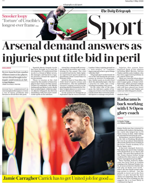 Cover of The Daily Telegraph - Sport Saturday