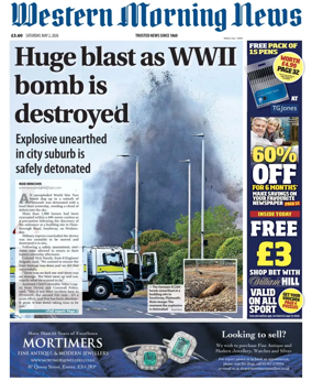 Cover of Western Morning News (Saturday)