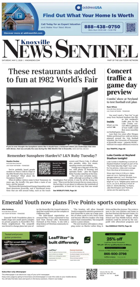Cover of Knoxville News Sentinel