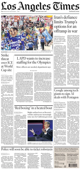 Cover of Los Angeles Times