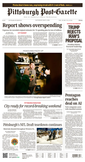 Cover of Pittsburgh Post-Gazette