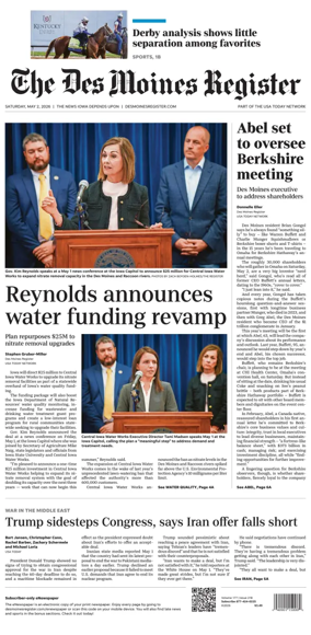 Cover of The Des Moines Register