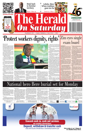 Cover of The Herald (Zimbabwe)