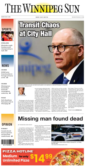 Cover of Winnipeg Sun