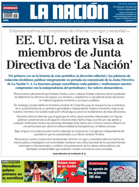 Cover of La Nacion (Costa Rica)