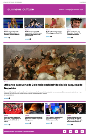 Cover of Euronews Culture and Sport (Portuguese)