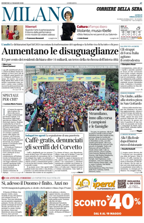 Cover of Corriere della Sera (Milano)