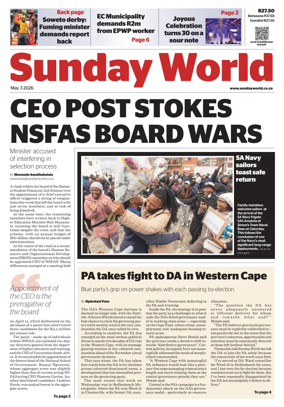 Cover of Sunday World (South Africa)