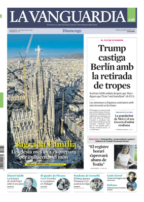 Cover of La Vanguardia (Catala)