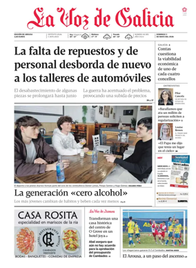 Cover of La Voz de Galicia (Arousa)