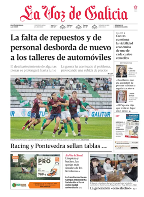Cover of La Voz de Galicia (Ferrol)