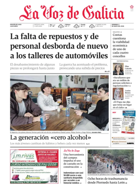 Cover of La Voz de Galicia (Lugo)