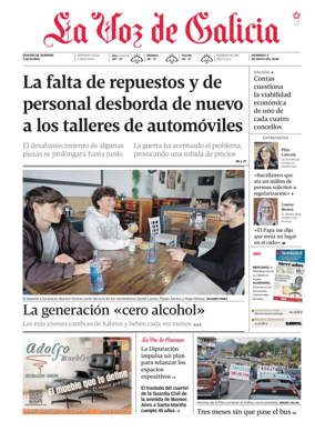 Cover of La Voz de Galicia (Ourense)