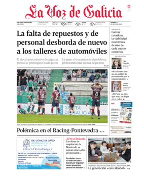 Cover of La Voz de Galicia (Pontevedra)