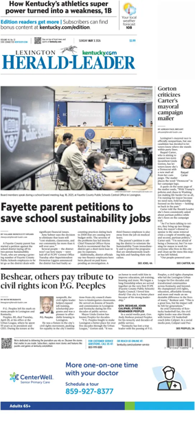 Cover of Lexington Herald-Leader (Sunday)