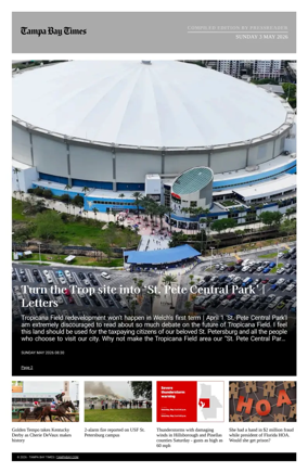 Cover of Tampa Bay Times TFP