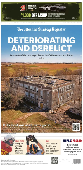 Cover of The Des Moines Register