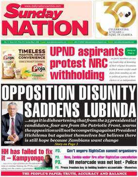 Cover of Daily Nation Newspaper
