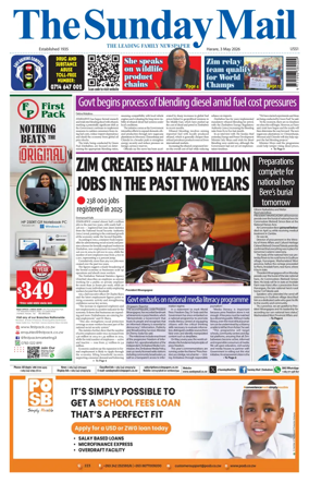 Cover of The Sunday Mail (Zimbabwe)