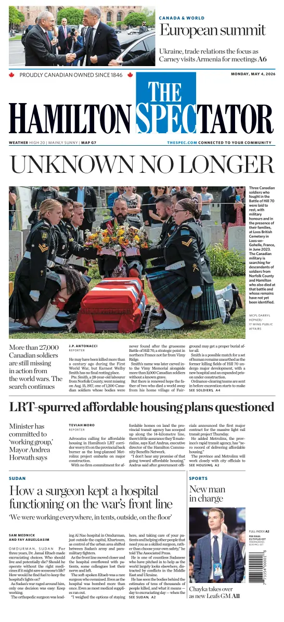 Cover of The Hamilton Spectator