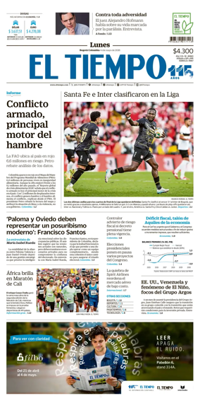Cover of El Tiempo (Bogota)