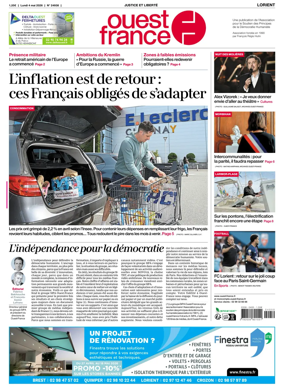 Cover of Ouest France (Lorient)