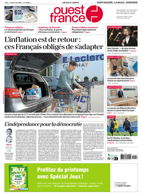 Cover of Ouest France (Saint-Nazaire La Baule Guerande)